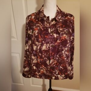 Stylish Abstract Print Jacket